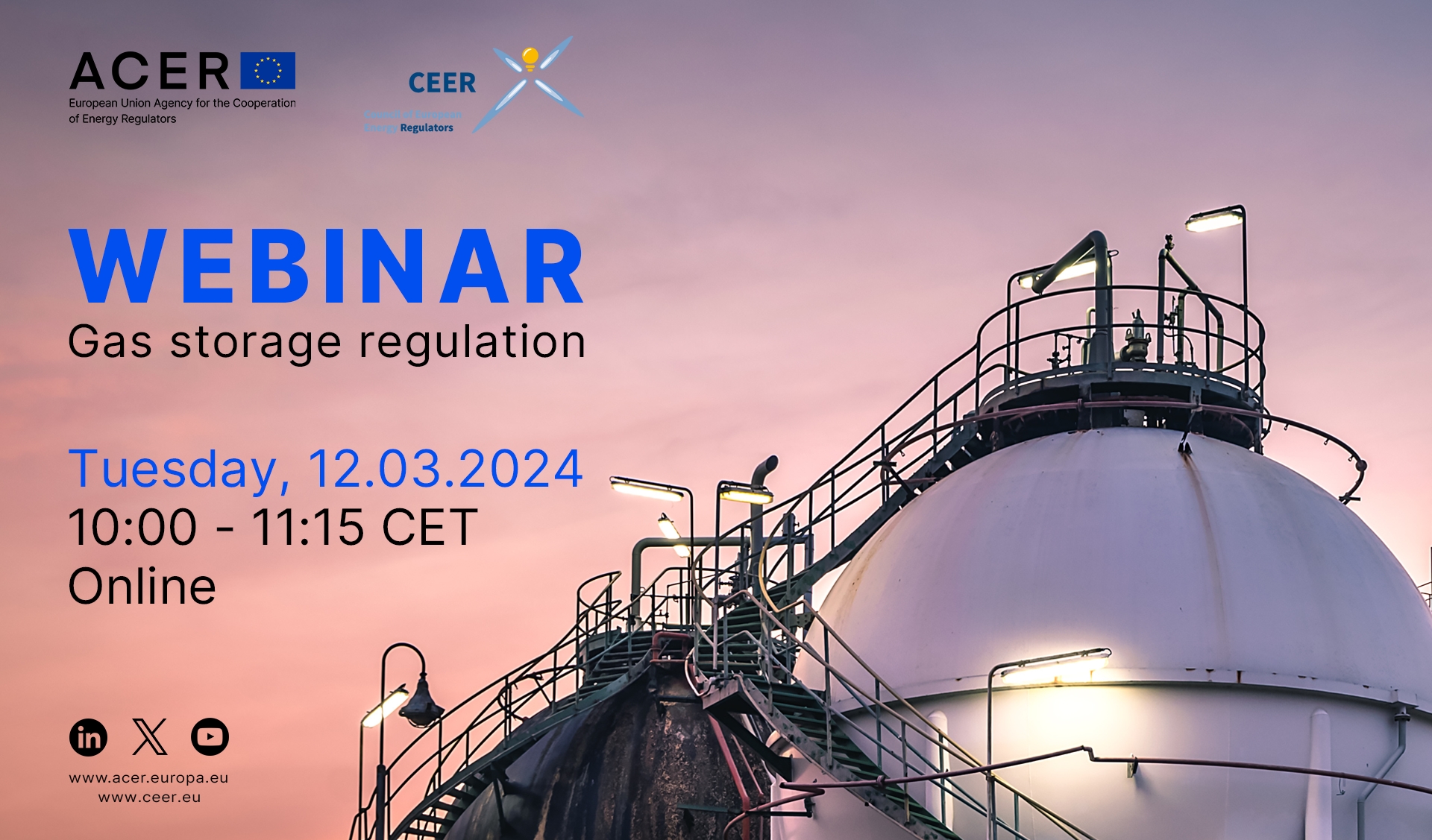 ACER-CEER webinar: gas storage regulation