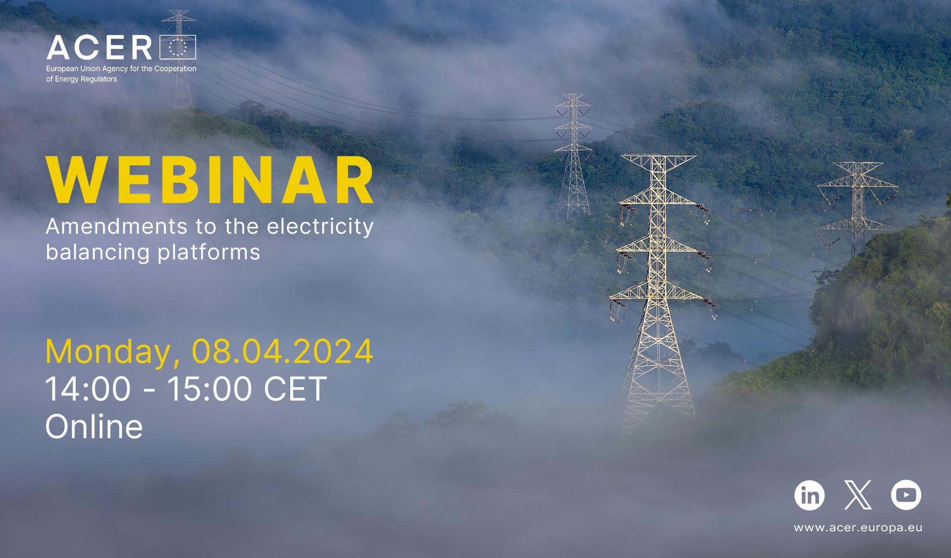 ACER webinar: amendments to the electricity balancing platforms