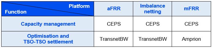 Entities performing different functions of the respective platforms