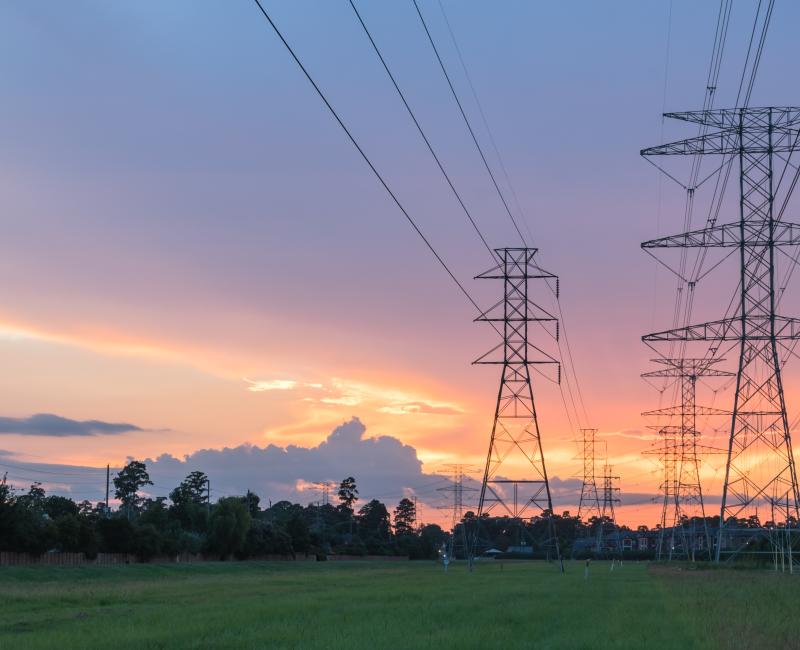 View of Electricity pylons