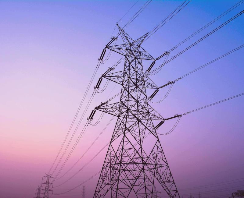 Pylons purple sky