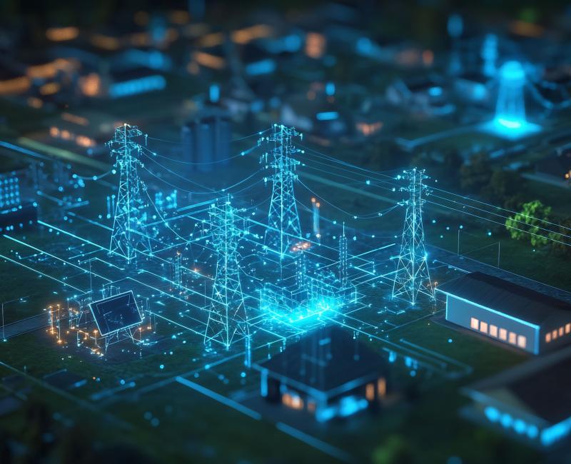 Electricity pylons among households