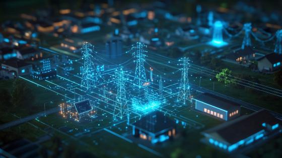 Electricity pylons among households