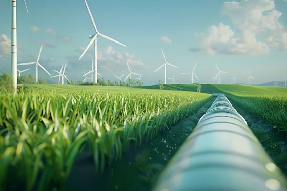 Gas pipe wind turbines