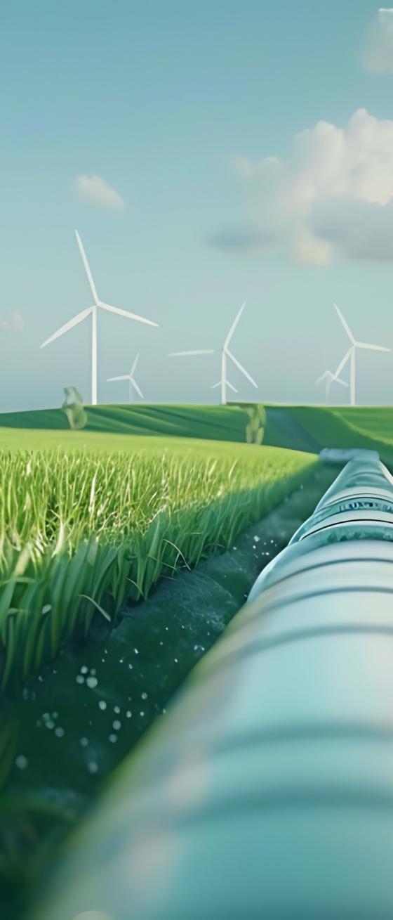Gas pipe wind turbines